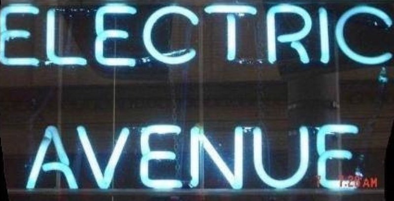 Neon sign saying Electric Avenue